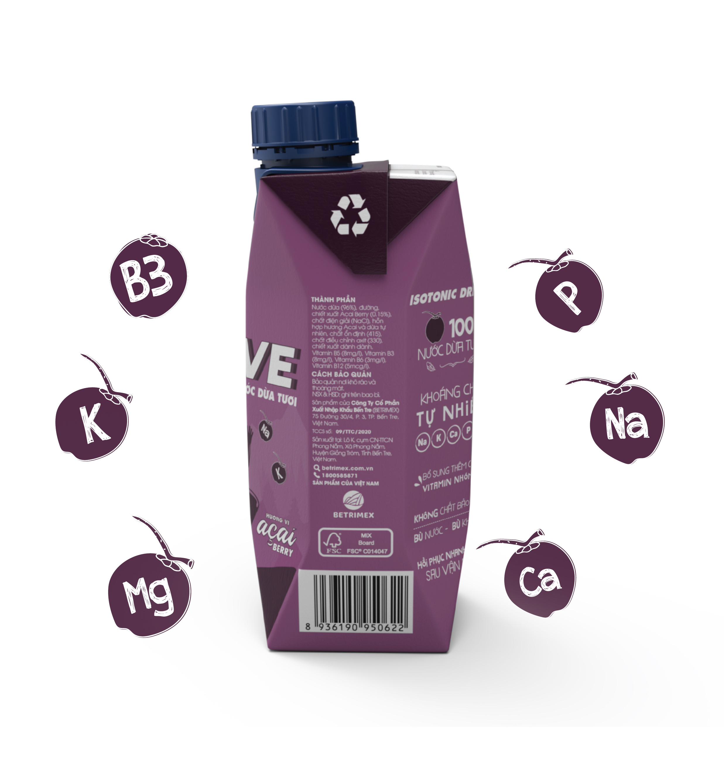 Nước dừa COCOXIM Active Acai Berry 330ml
