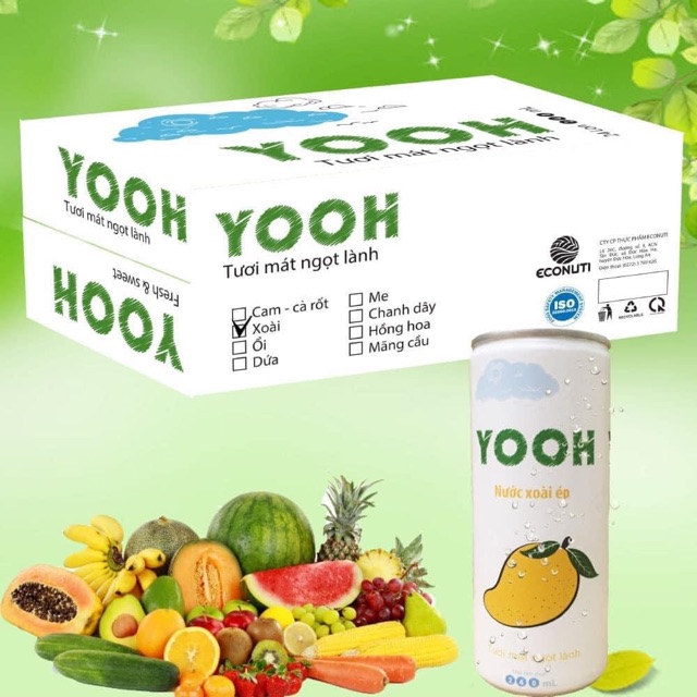 Nước ép Yooh xoài 240ml thùng 24 lon