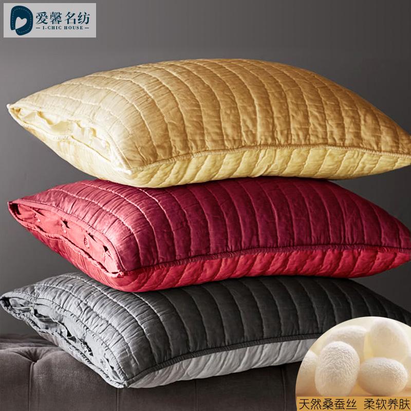 Hai Mặt Lụa Vỏ Gối Sợi Tơ Tằm Vỏ Gối Đơn Gối Bằng Thủ Công Quilt Tơ Lụa Vỏ Gối Tựa Gối Mát Mùa Hè