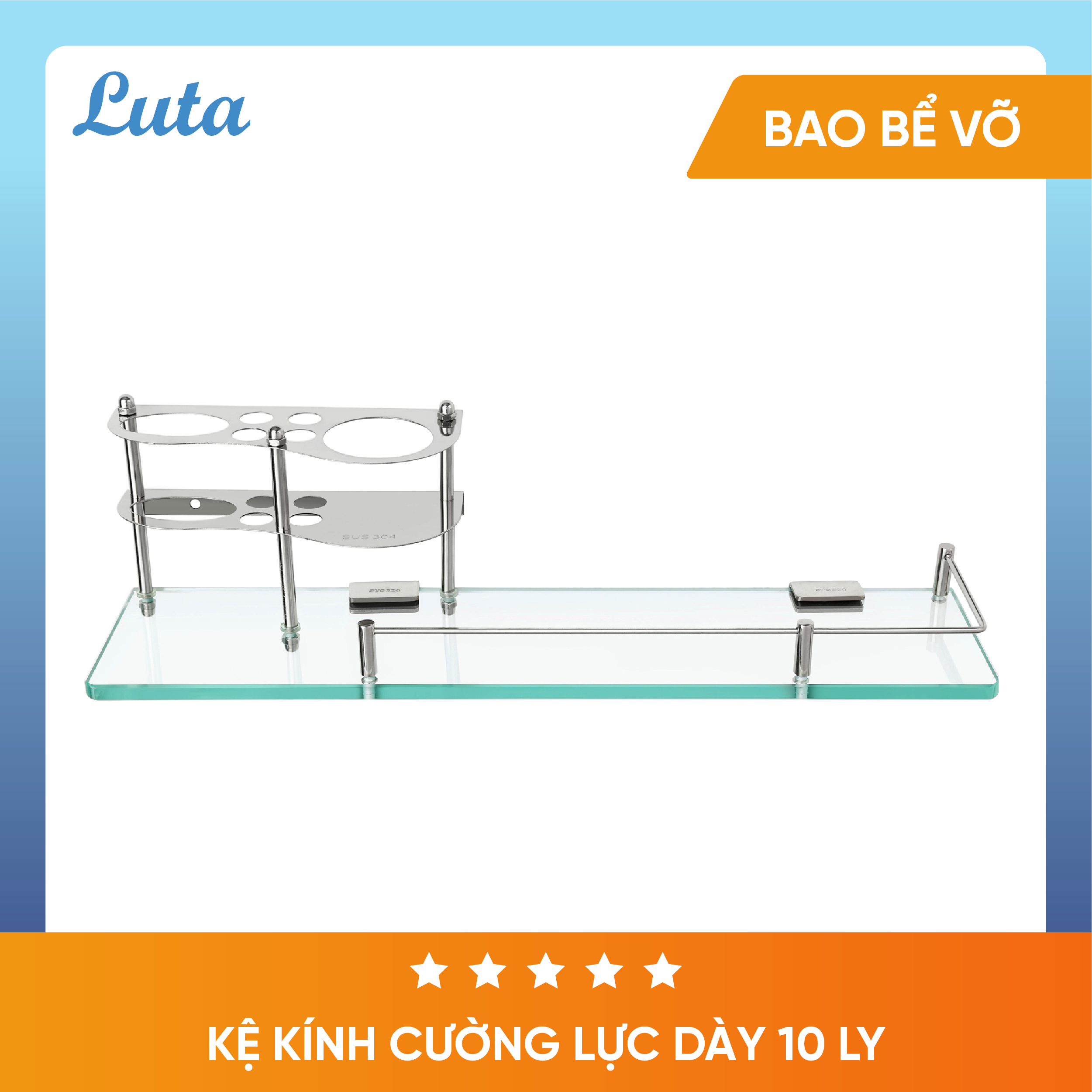 Kệ kính thẳng 2 tầng KK02