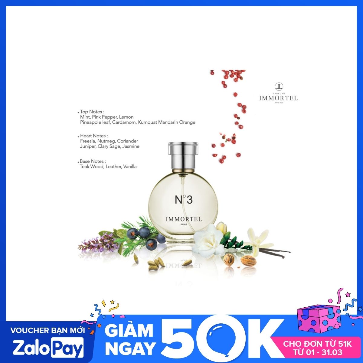 Nước hoa nam Immortel No3 Eau de Parfum 60ml