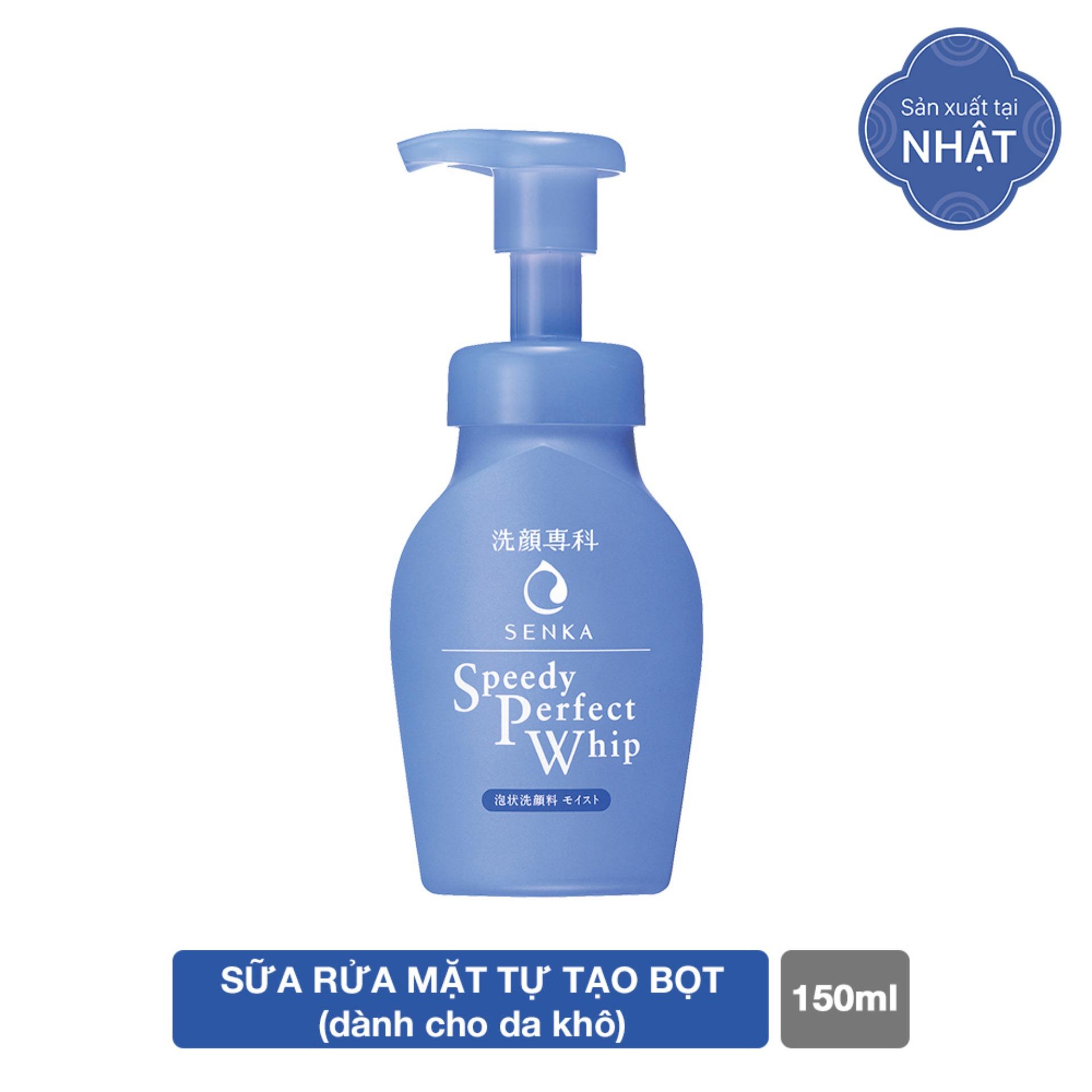 Sữa Rửa Mặt Tự Tạo Bọt Dành Cho Da Khô Senka Speedy Perfect Whip Moist Touch 150ml