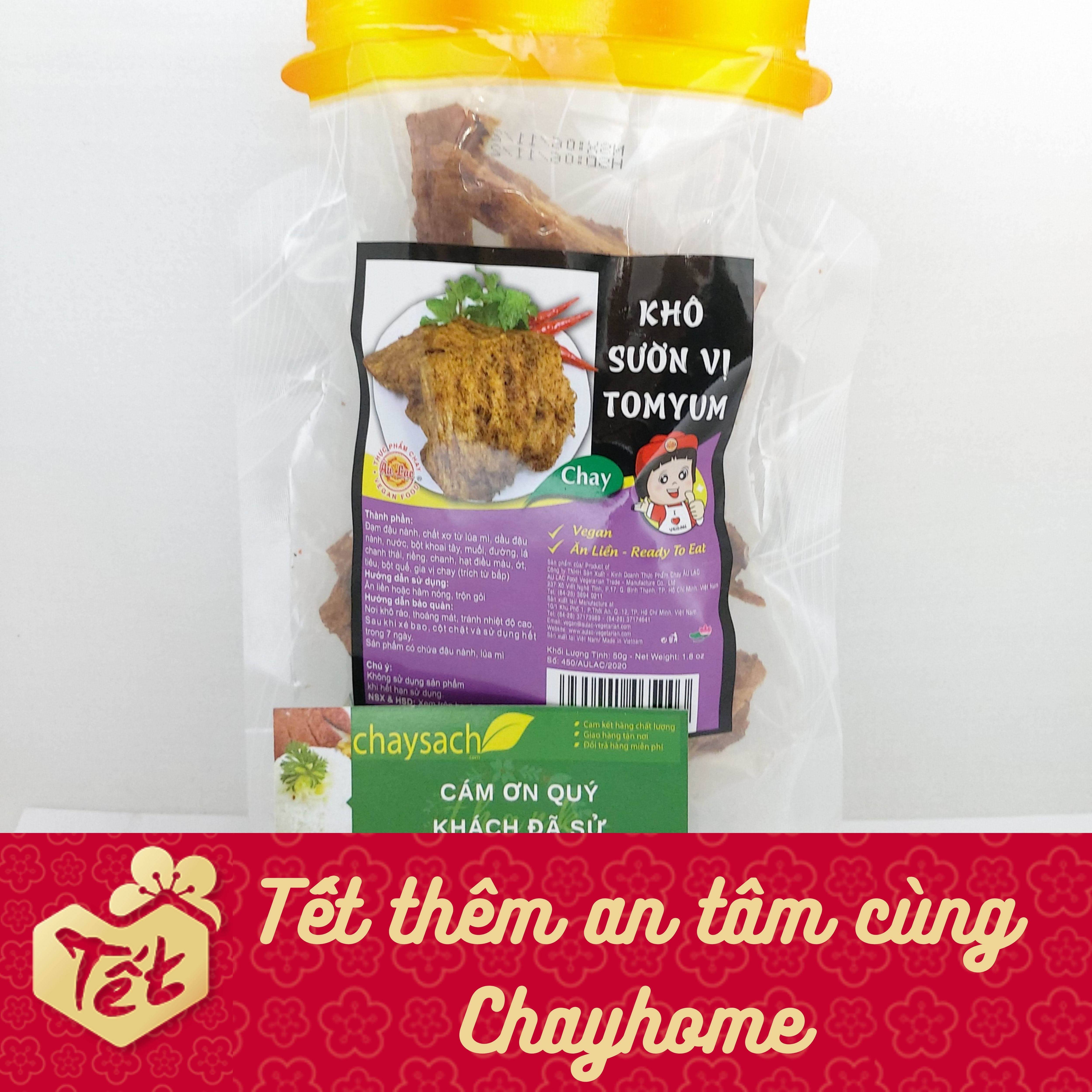 Khô Sườn Vị TomYum Chay Âu Lạc 50g