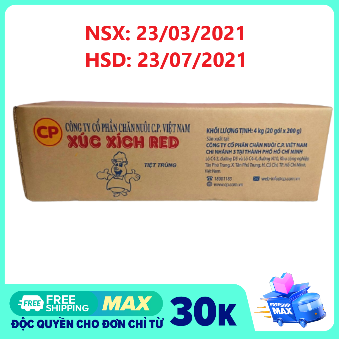 Xúc Xích Cp 200g thùng 20 gói