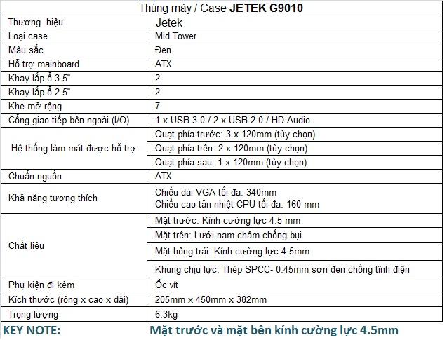 Vỏ máy tính - Case Jetek G9010
