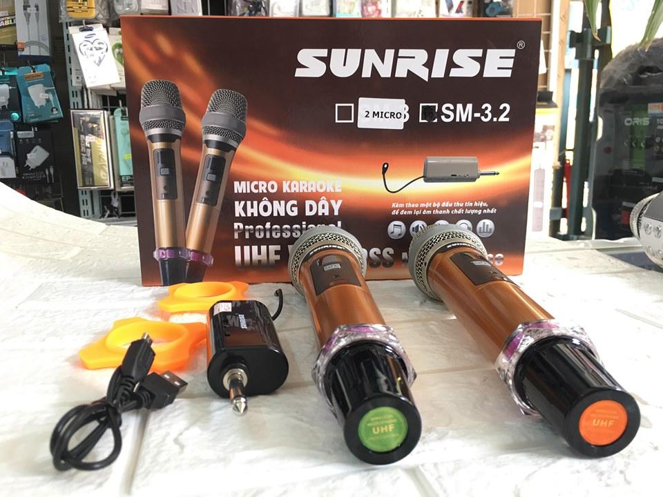 Micro không dây sunrise SM-3 loại 2 mic