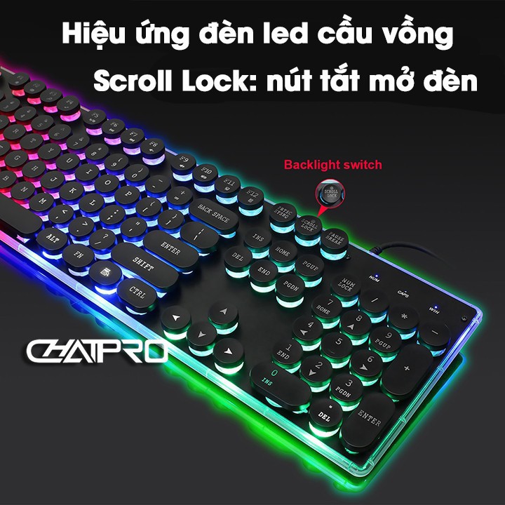 Bàn phím chơi game kiểu dáng retro Zerodate KB202