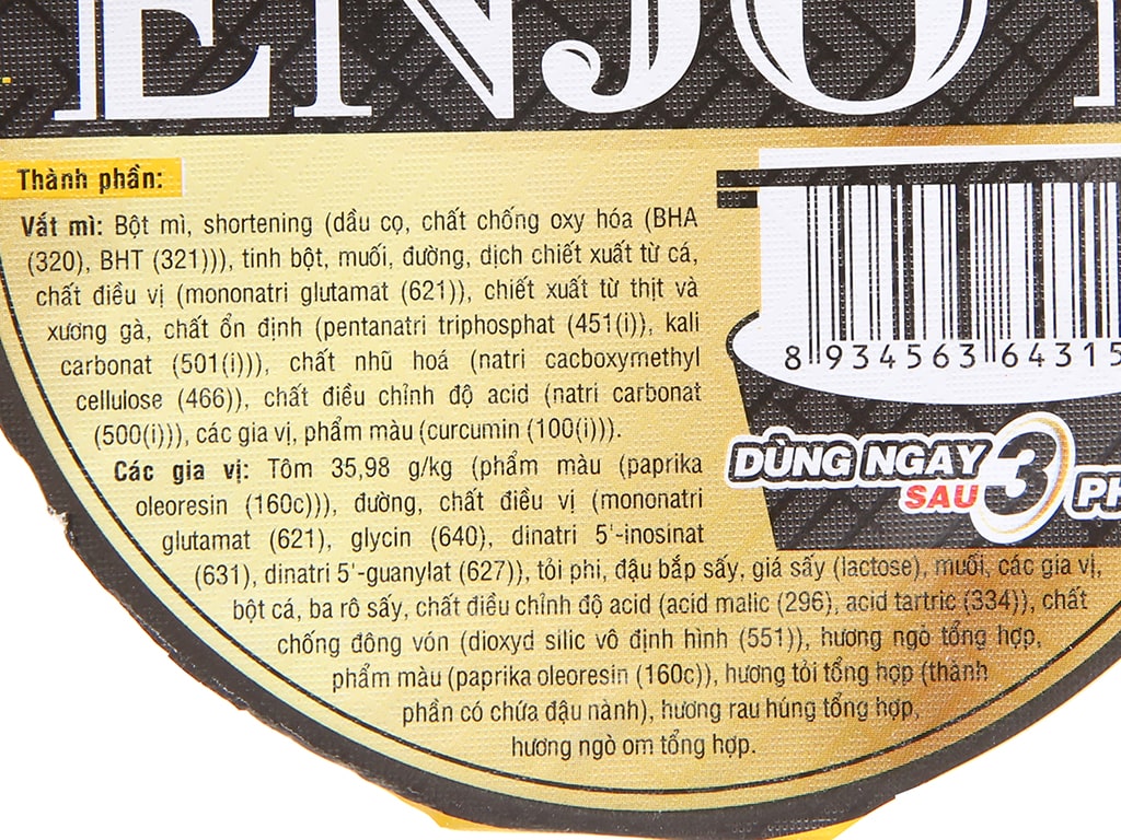Mì Enjoy Lẩu Tôm Chua Cay 77g thùng 12 ly