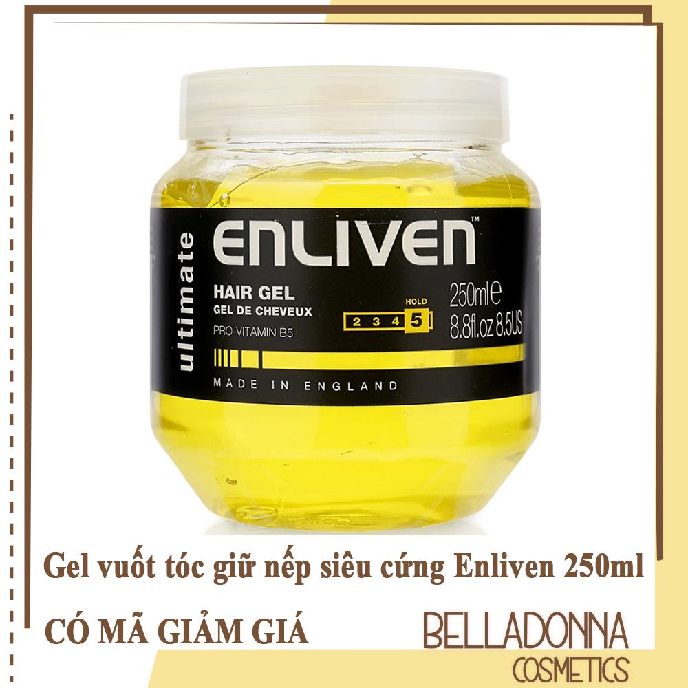 Gel vuốt tóc giữ nếp siêu cứng Enliven Hair Gel Ultimate độ cứng 5/5 250ml