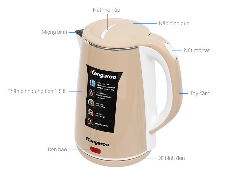 Bình siêu tốc Kangaroo KG-18K1 1.5L