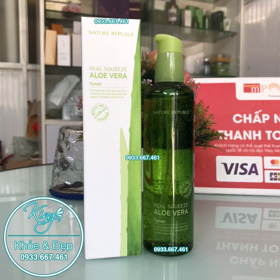 Nước Hoa Hồng Nature Republic Real Squeeze Aloe Vera Toner 150ml