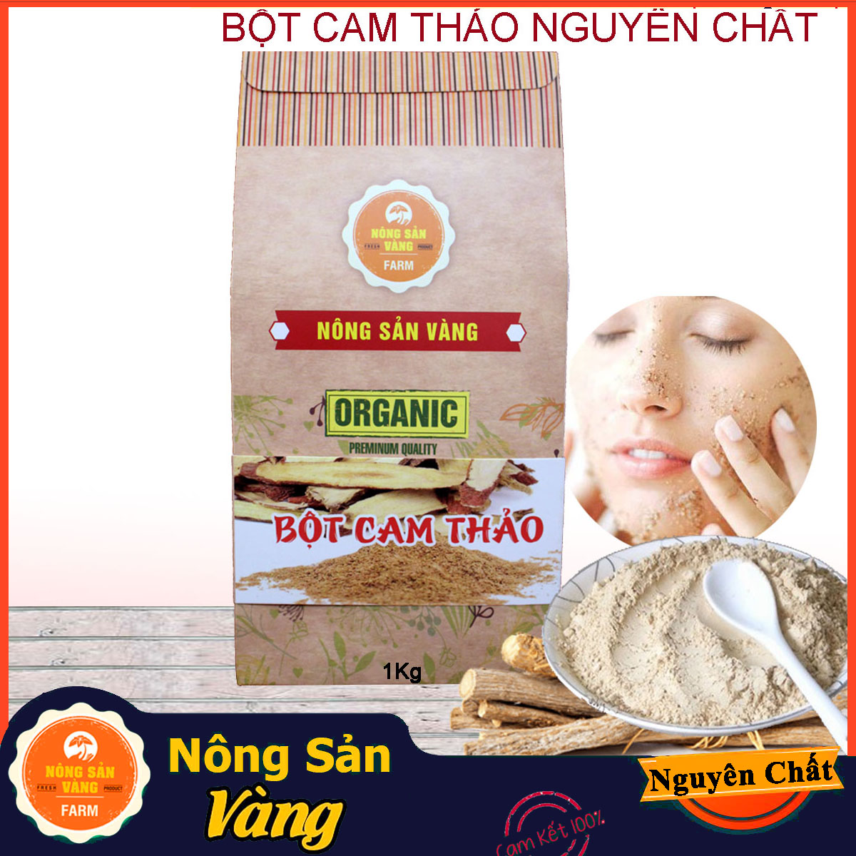 Bột Nông Sản Vàng Cam Thảo 1kg
