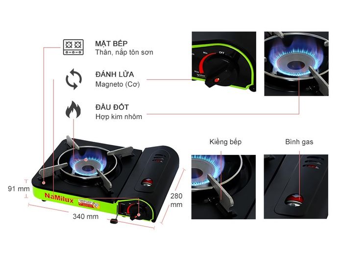 Bếp gas du lịch NaMilux NH-041PF