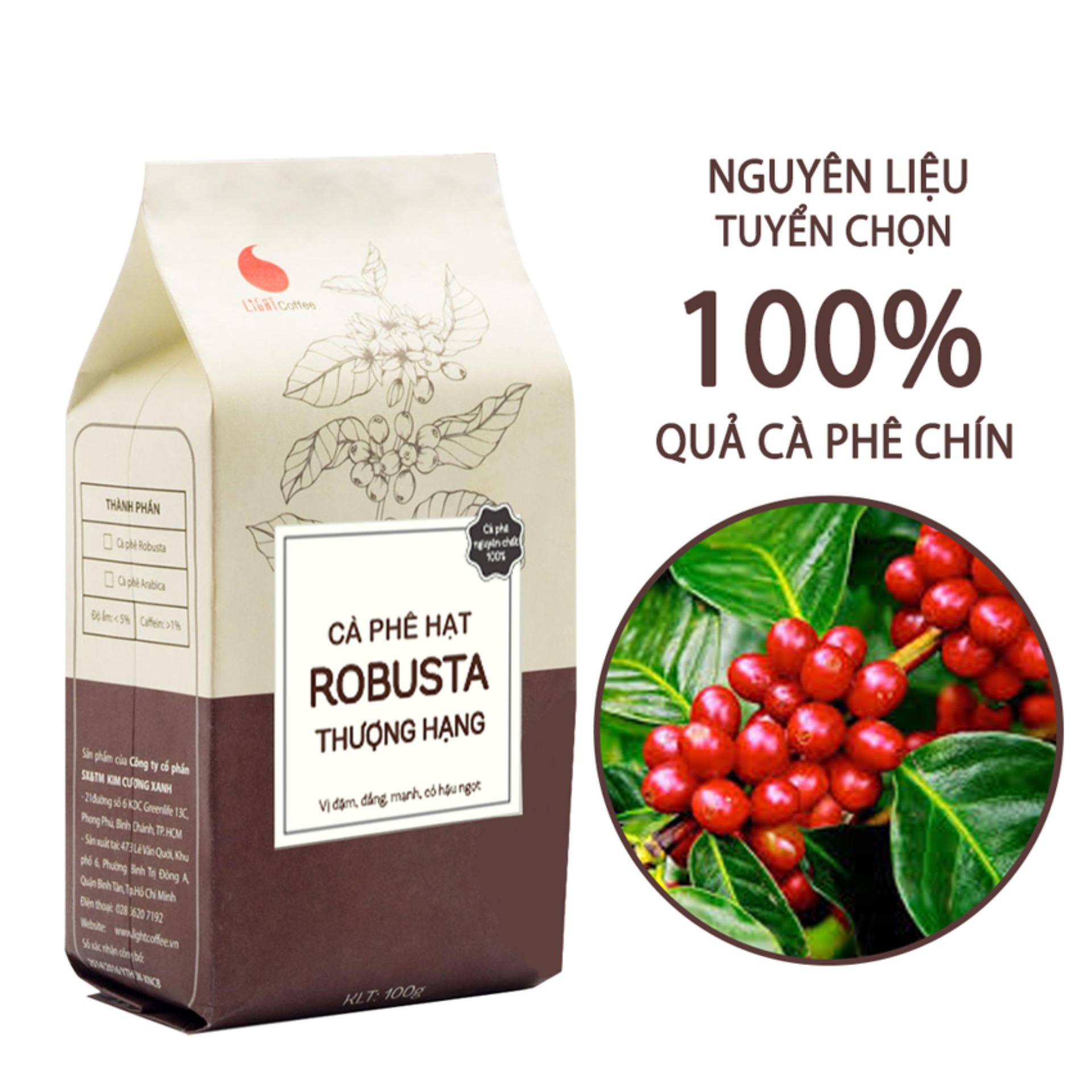 Cà phê hạt thượng hạng Light Coffee 100g