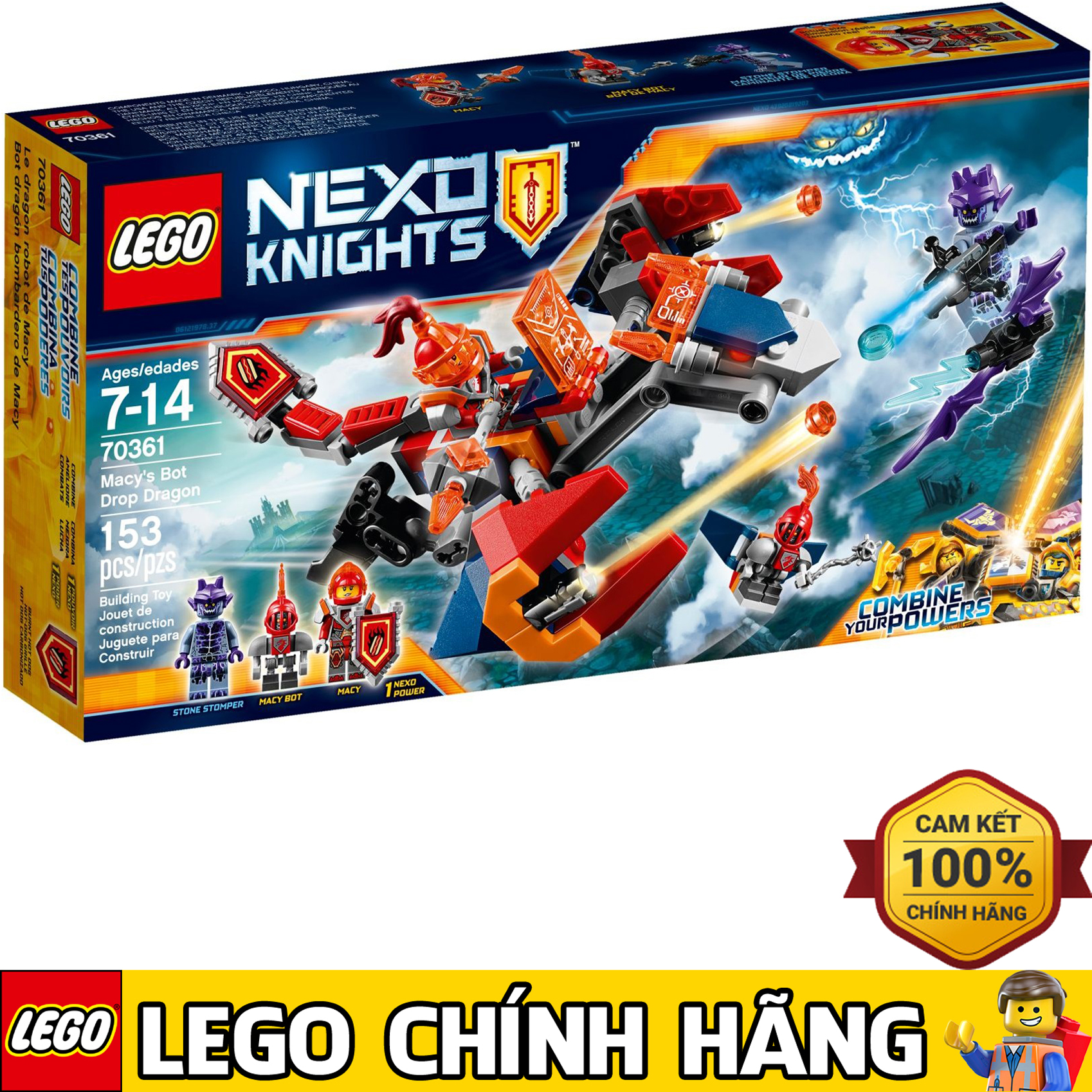 Mô hình Lego Nexo Knights 70361 – Rồng bay máy của Macy