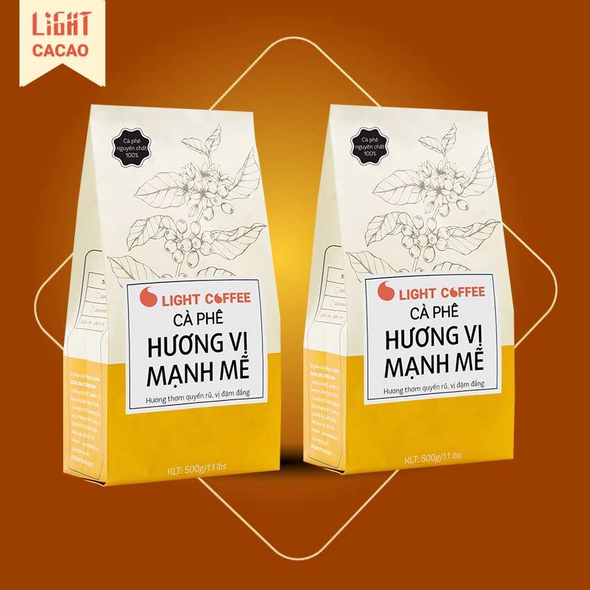 Cà phê Hạt Hương vị mạnh mẽ Light Coffee 500g combo 2 gói
