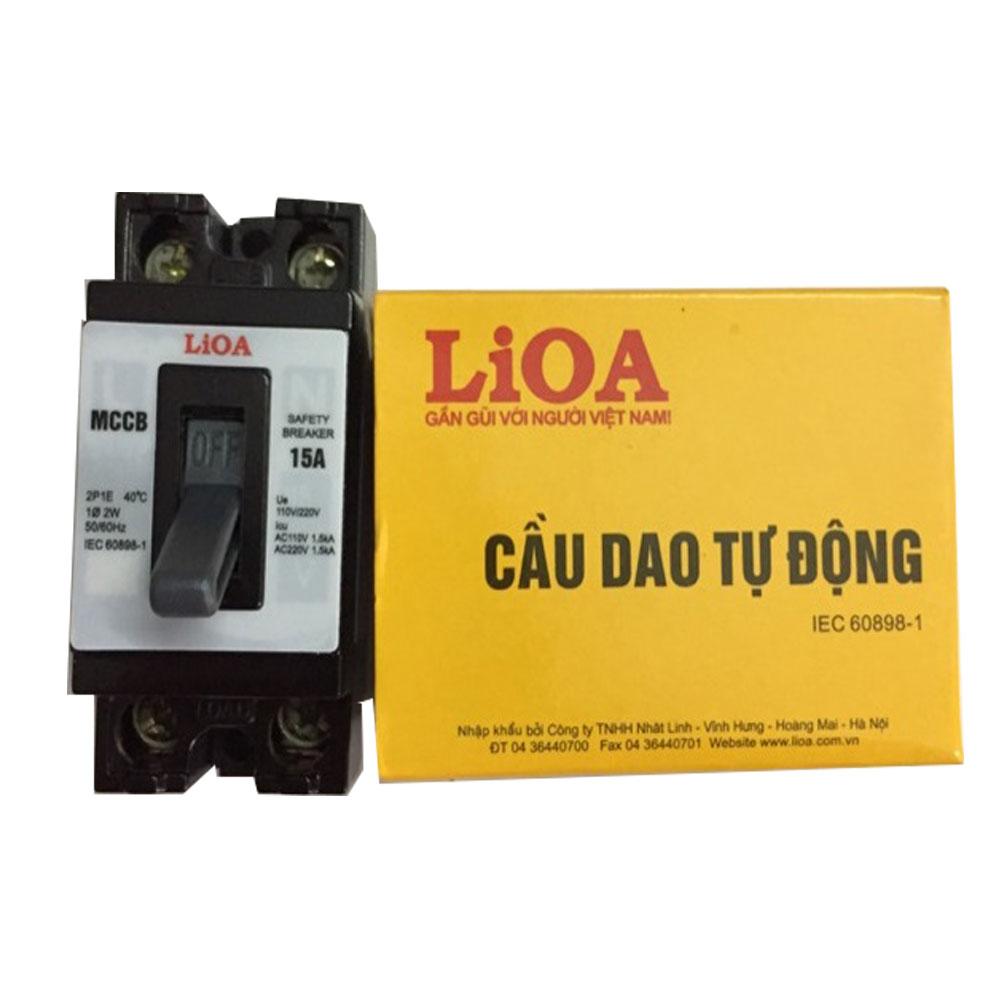 CẦU DAO TỰ ĐỘNG 2 CỰC 1 TIẾP ĐIỂM LIOA MCCB2P1E-15A