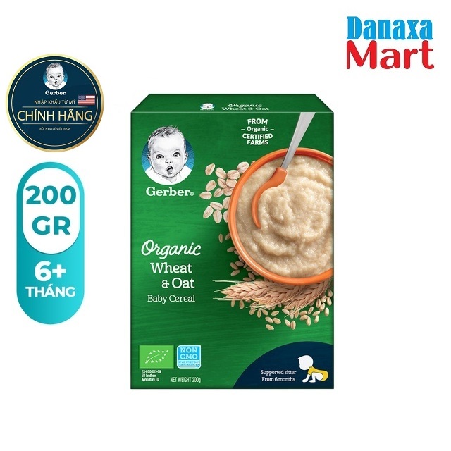 Bột ăn dặm Gerber Organic lúa mì yến mạch 200g