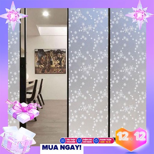 Decal dán kính hoa tuyết