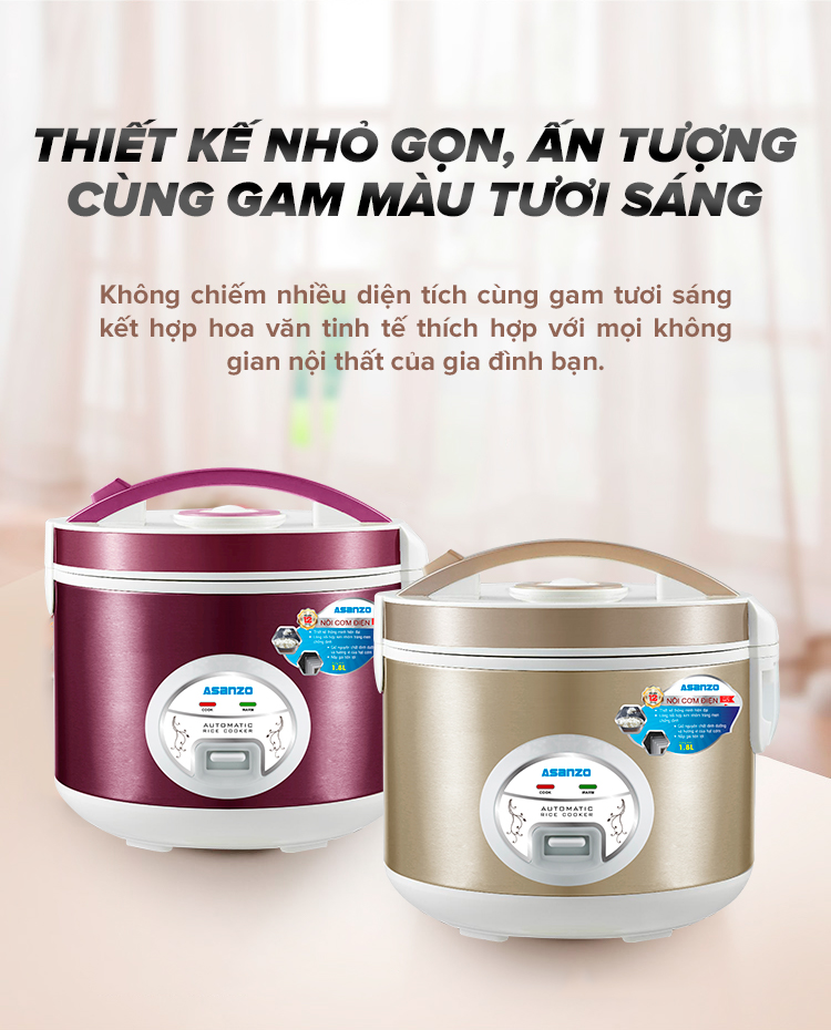 Nồi cơm điện Asanzo RC-18AW - 1.8 lít