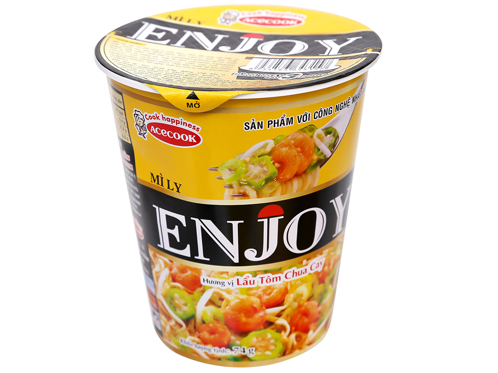 Mì Enjoy Lẩu Tôm Chua Cay 77g thùng 12 ly