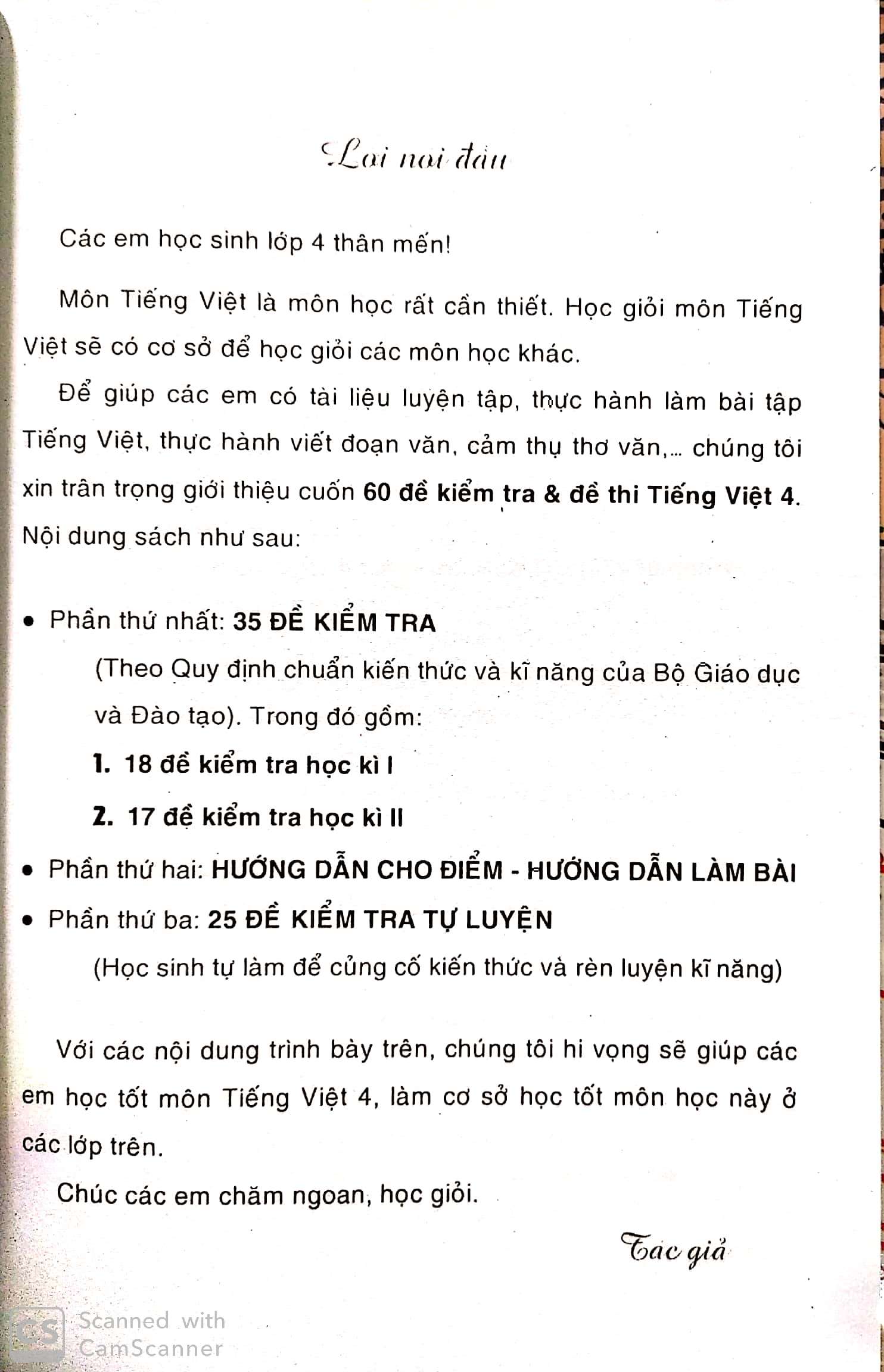 60 Đề Kiểm Tra & Đề Thi Tiếng Việt Lớp 4