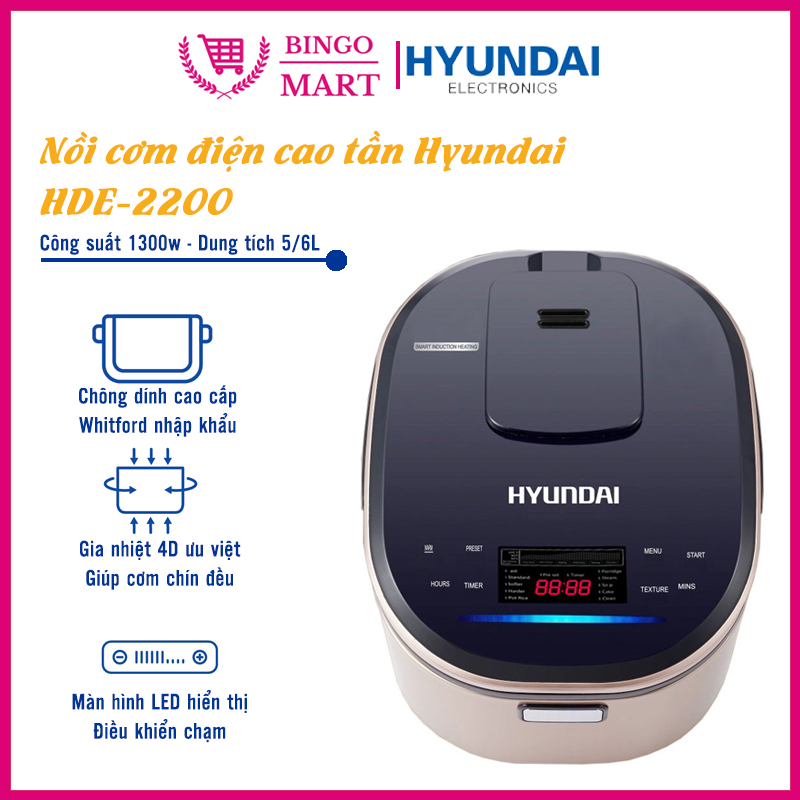 Nồi cơm điện Hyundai HDE-2200G 5L