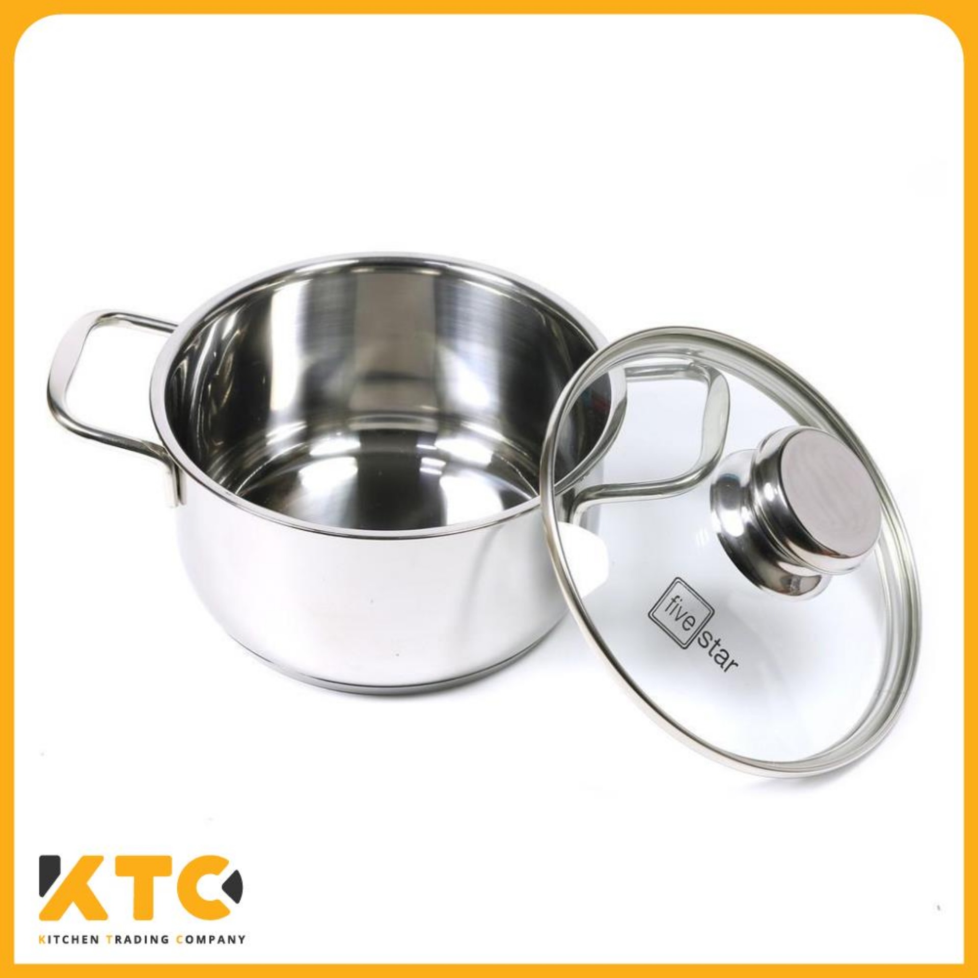 Nồi bột inox 3 đáy vung kính FIVESTAR 16cm