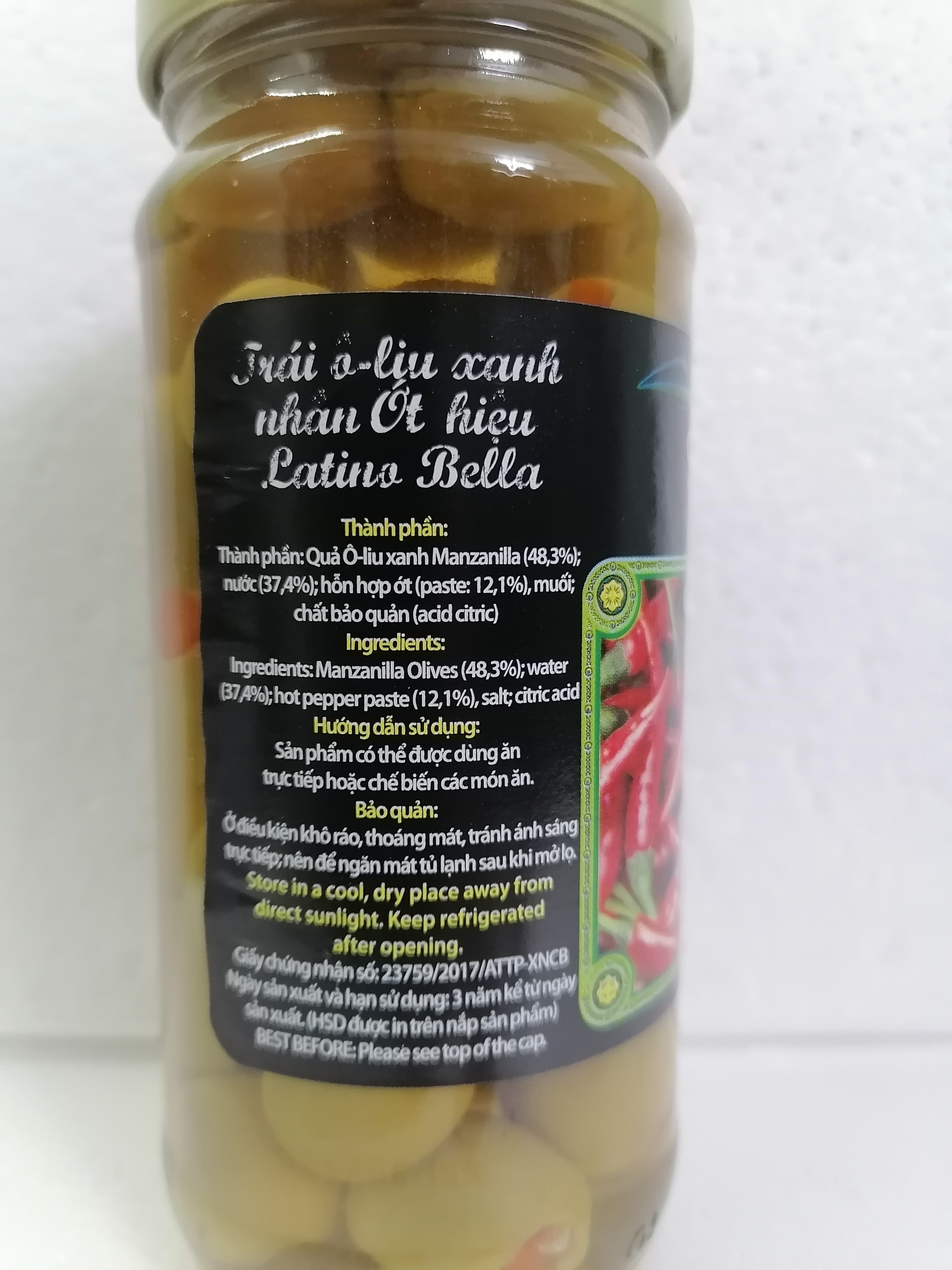 Trái Olive Latino Bella Nhân Ớt