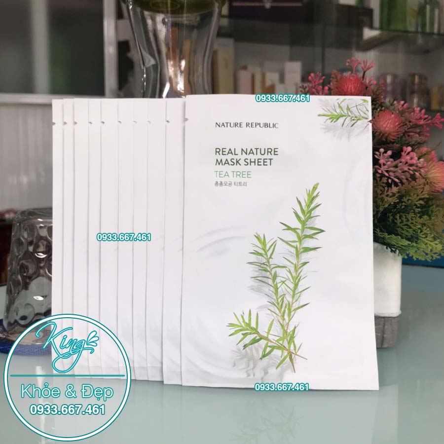 Mặt Nạ Giấy Dưỡng Da Chiết Xuất Tràm Trà Nature Republic Real Nature Tea Tree Mask Sheet