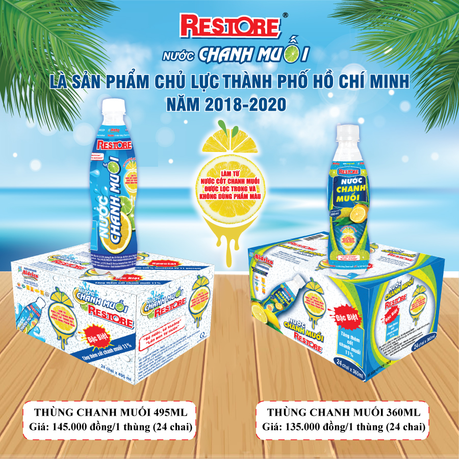 Nước Chanh Muối Restore Bidrico 495ml