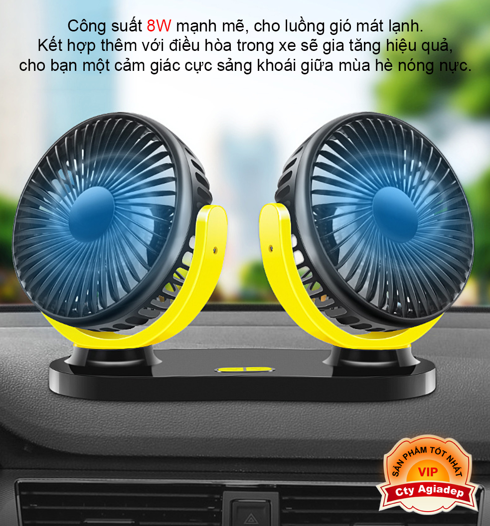 QUẠT ĐÔI MINI XOAY 360 ĐỘ R8037