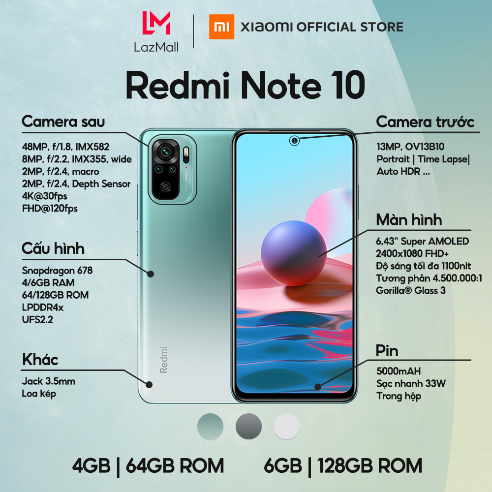 Điện thoại Xiaomi Mi Note 10 Lite - 6GB/64GB