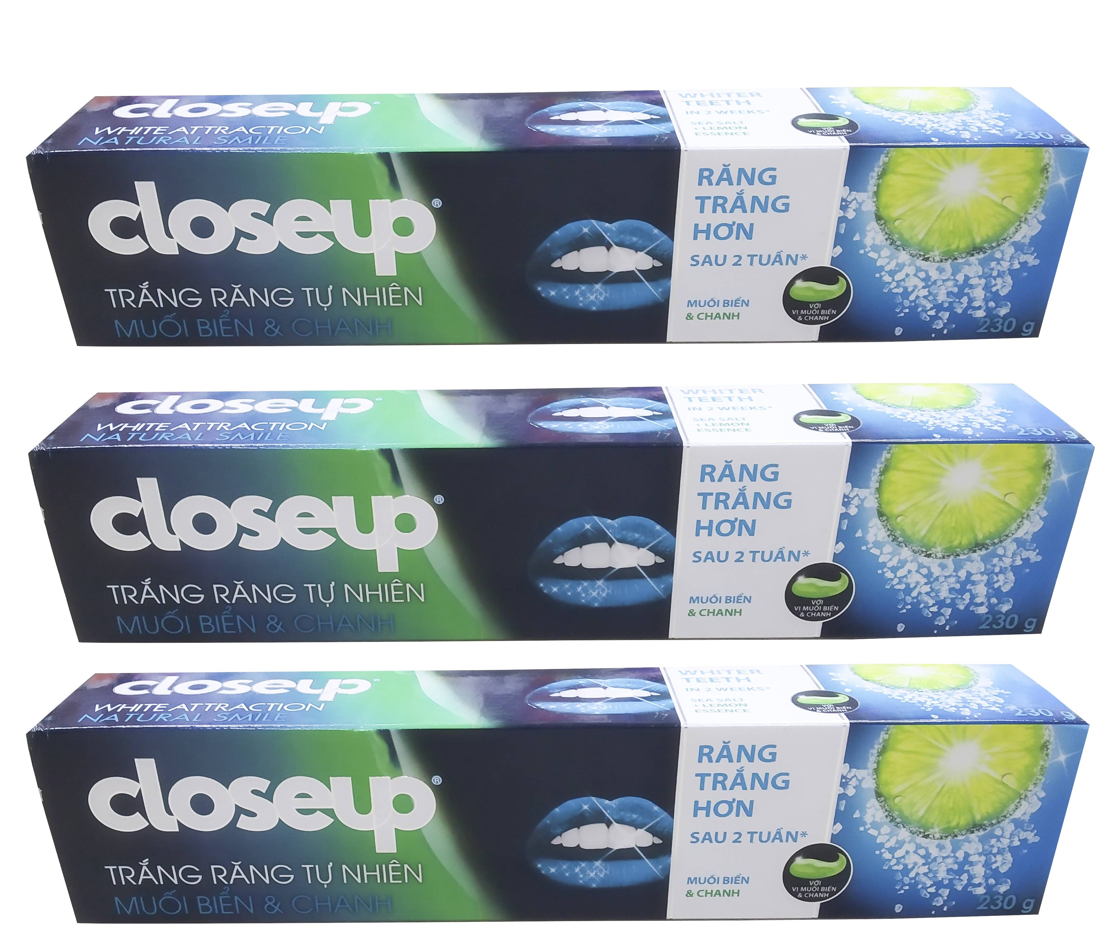 Kem Đánh Răng CLose Up Vị Muối Biển và Chanh 180g combo 3 hộp