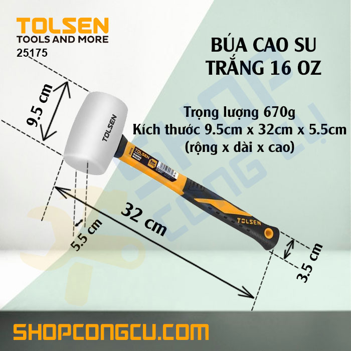 Búa cao su TOLSEN 25175