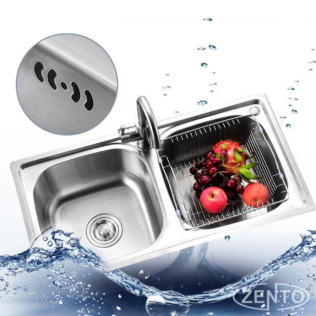 Chậu rửa bát inox 2 hố zento SK7842