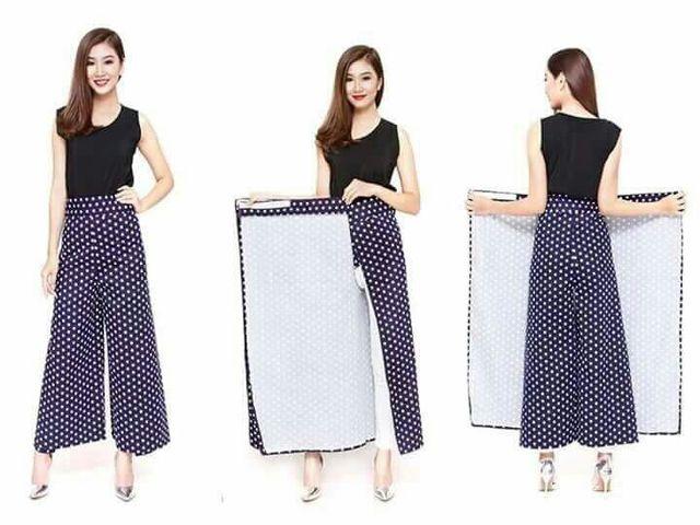 Váy chống nắng dạng quần họa tiết