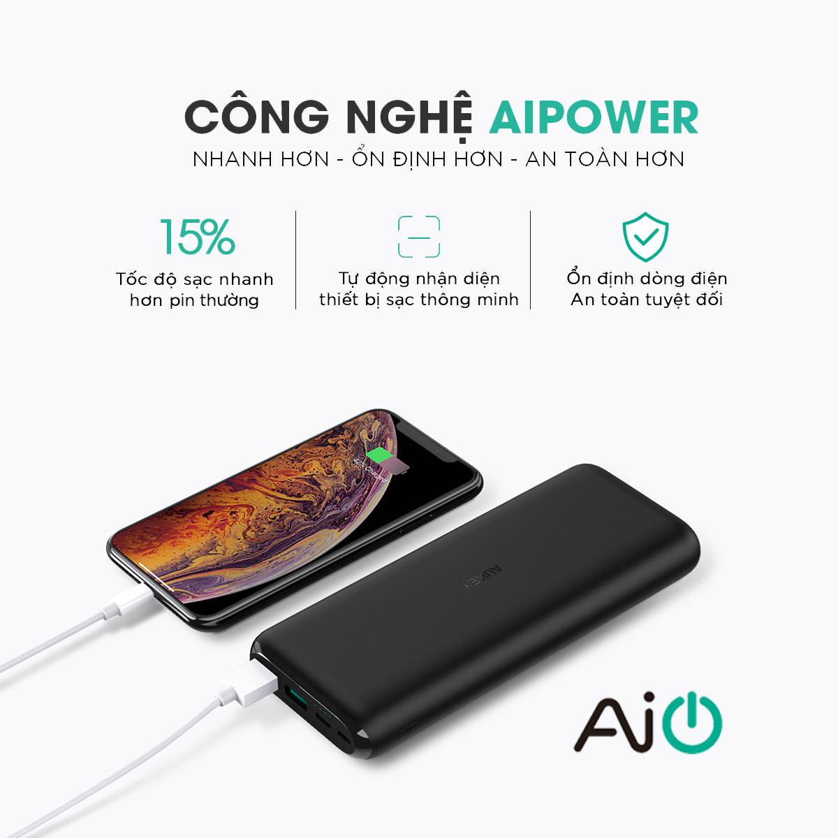 Pin Dự Phòng Aukey PB-XN20 20.000mAh