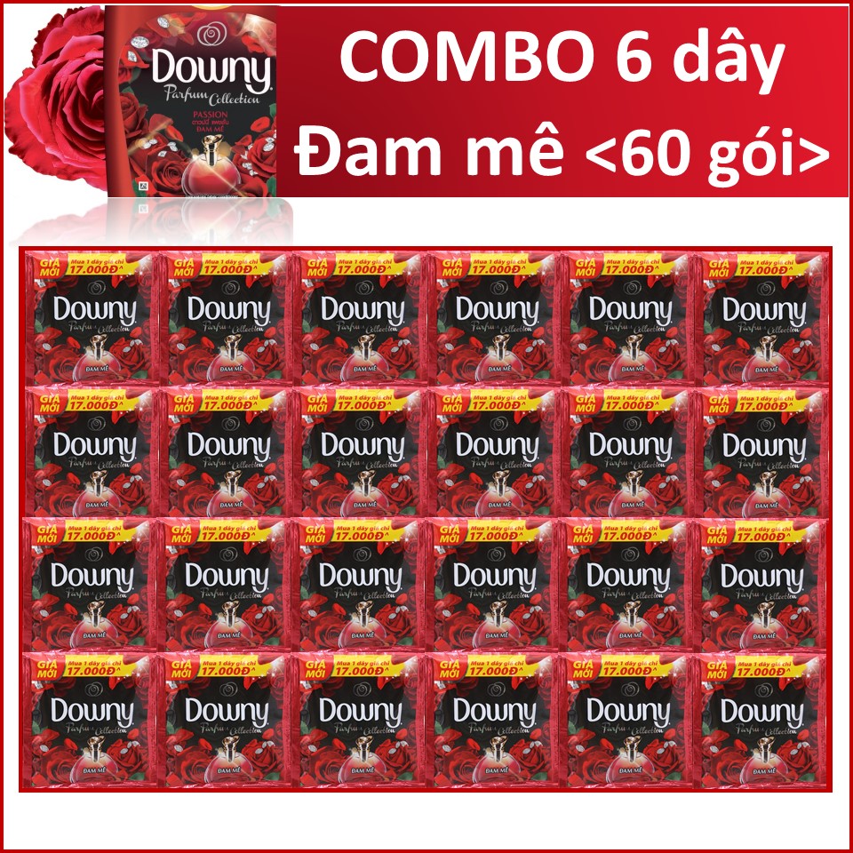 Nước xả Downy Đam mê 22ml combo 6 dây