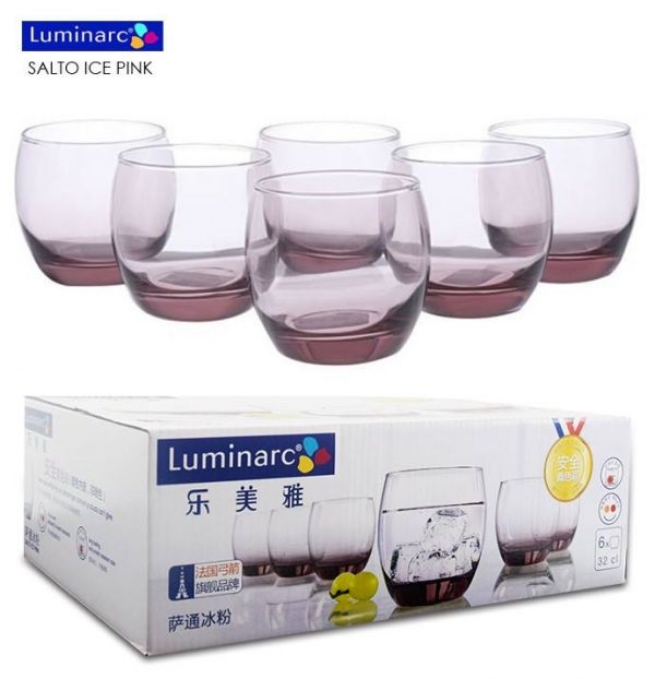Ly Thủy Tinh thấp Luminarc Salto Ice Pink J5386 320ml
