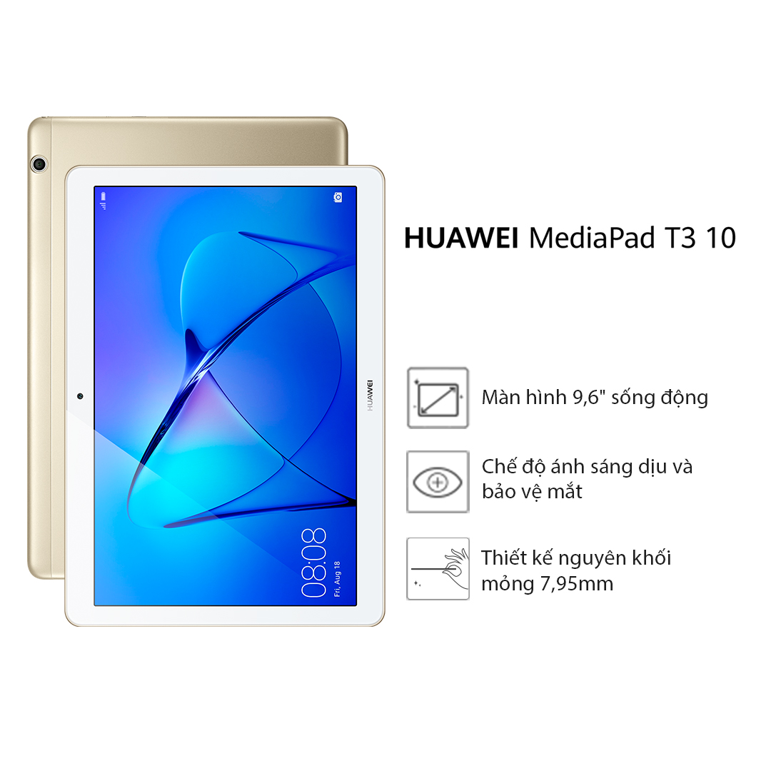Máy tính bảng Huawei MediaPad T3 10 -16GB, RAM 2GB, WiFi+4G, 9.6 inch