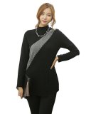 Áo cổ lọ đính hạt đá Trần Doanh D57