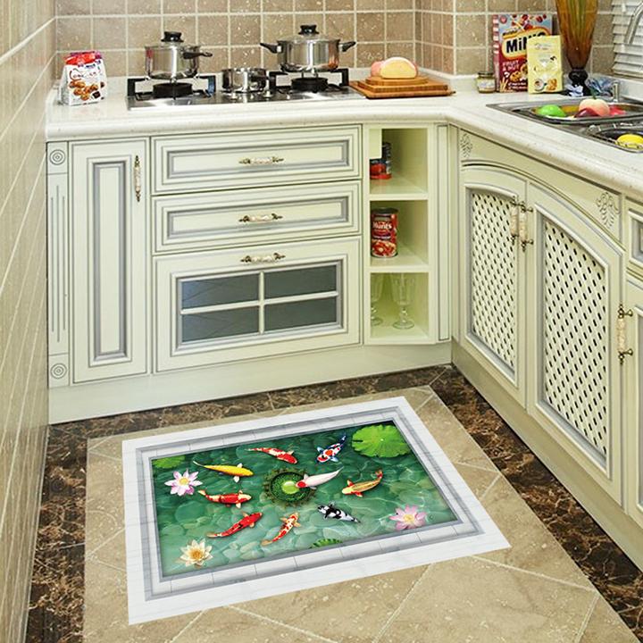 Tranh 3D phong thủy Cá chép hoa sen