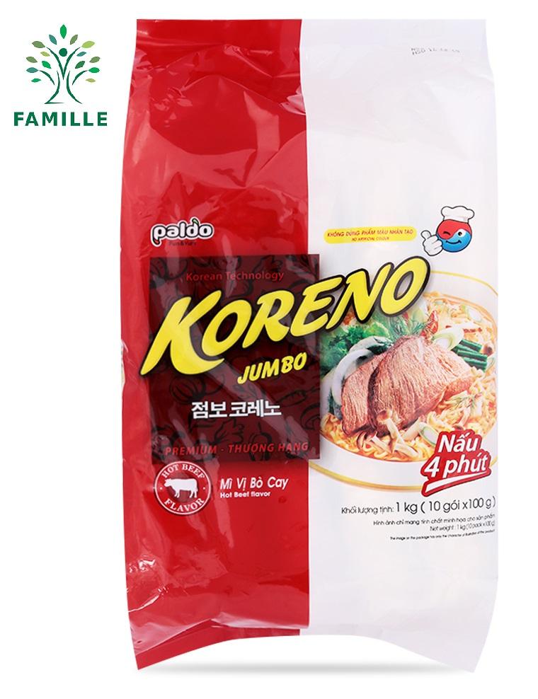 Mì Koreno bò cay 100g thùng 24 gói