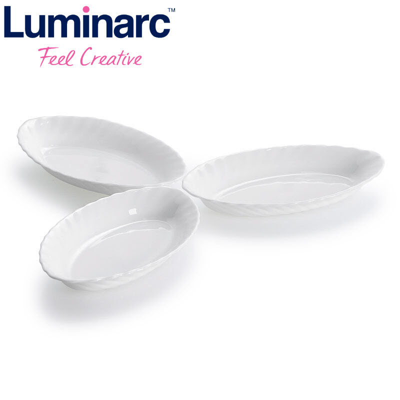 BỘ 3 ĐĨA THỦY TINH LUMINARC TRIANON OVAL 22CM