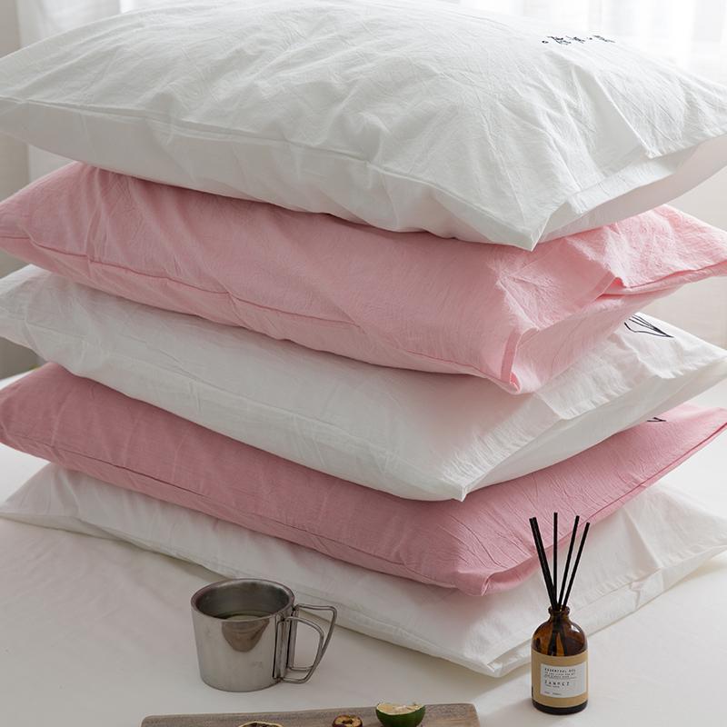 Phong Cách Nhật Bản Giản Lược Bông Giặt Nước Vỏ Gối 100% Cotton Vỏ Gối Người Lớn Nghề Thêu Vỏ Gối 100% Cotton Một Chiếc Cặp 2