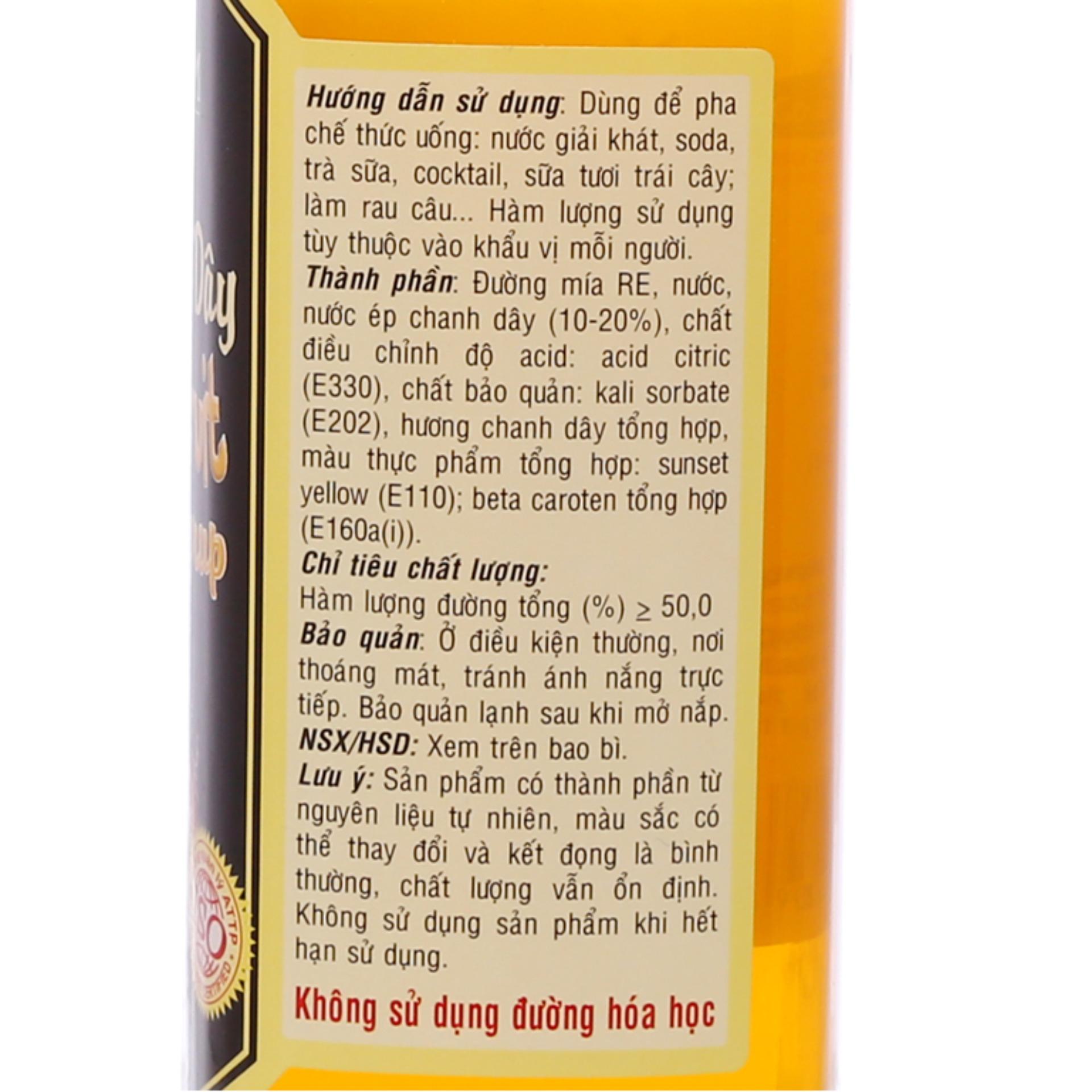 Siro Golden Farm Chanh dây 520ml