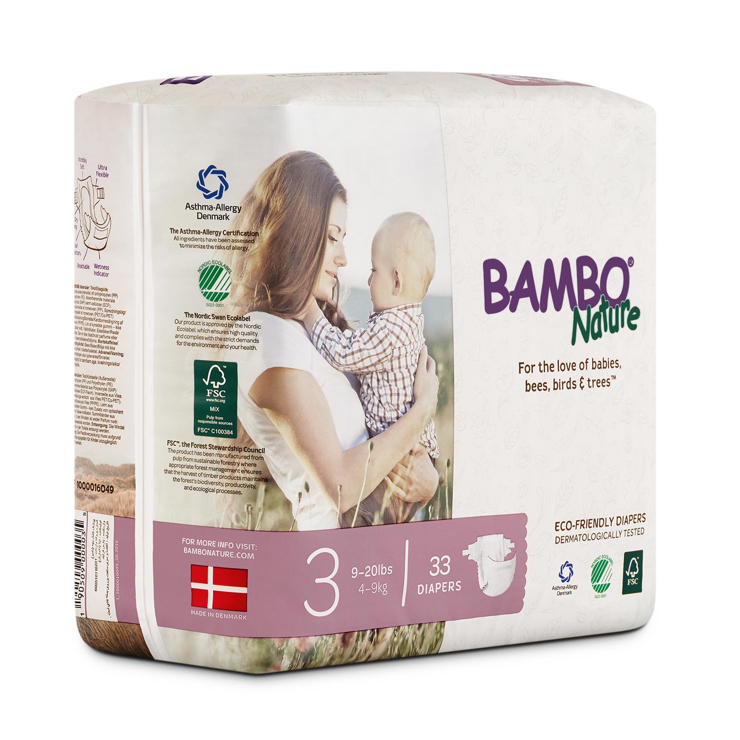 Tã dán Bambo Nature Midi 3 33 miếng (trẻ từ  5 - 9kg)