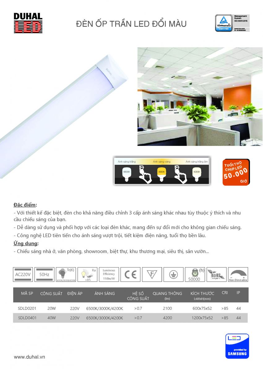 Đèn tuýp led bán nguyệt Duhal KDLD840