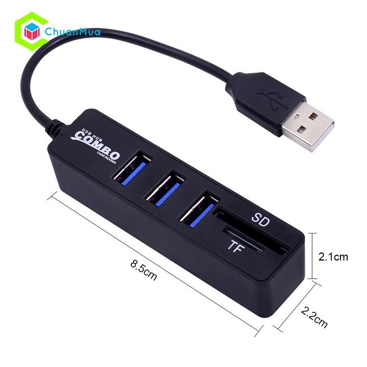 HUB 6 CỔNG USB 2.0 KIÊM ĐẦU ĐỌC THẺ NHỚ PKA189